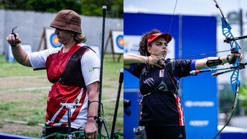 Kristina Esebua and Alondra Rivera at the Pan Am Olympic qualifier.