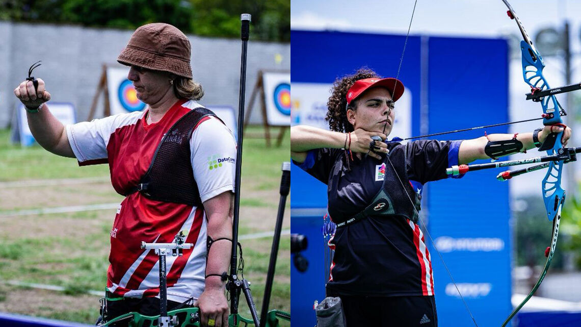 Kristina Esebua and Alondra Rivera at the Pan Am Olympic qualifier.