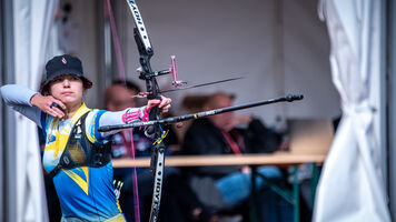Anastasia Pavlova shooting in European qualifier in Essen.