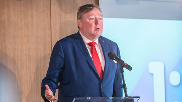 Tom Dielen speaks during the International World Games Association AGM in 2023.
