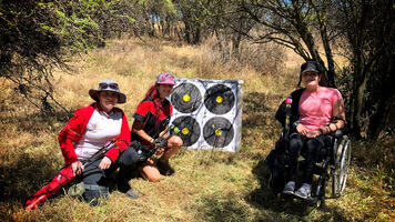 Paralympic medallist Mariana Zuniga on a field course.