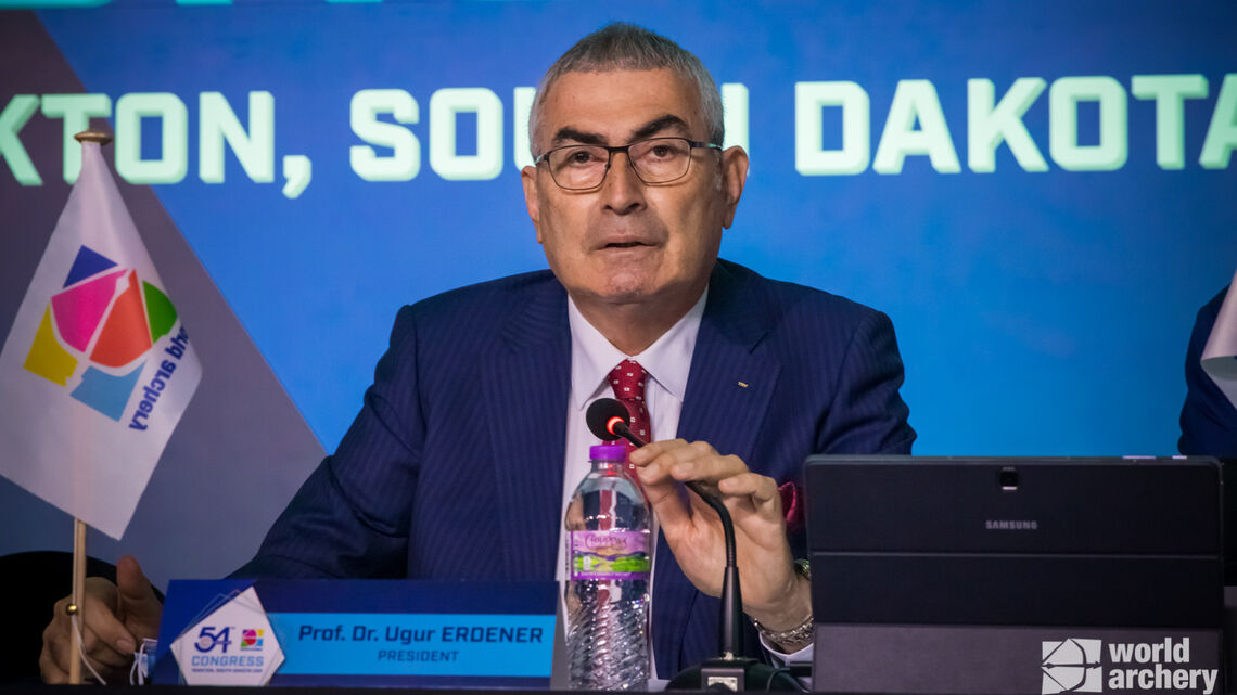 Prof Dr Ugur Erdener at the 2021 World Archery Congress.