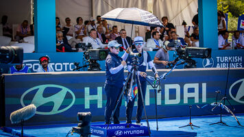 Camera people behind An San at Antalya 2025.