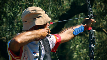 Cesar Vera Bringas shoots at the qualifier for the Birmingham 2022 World Games.