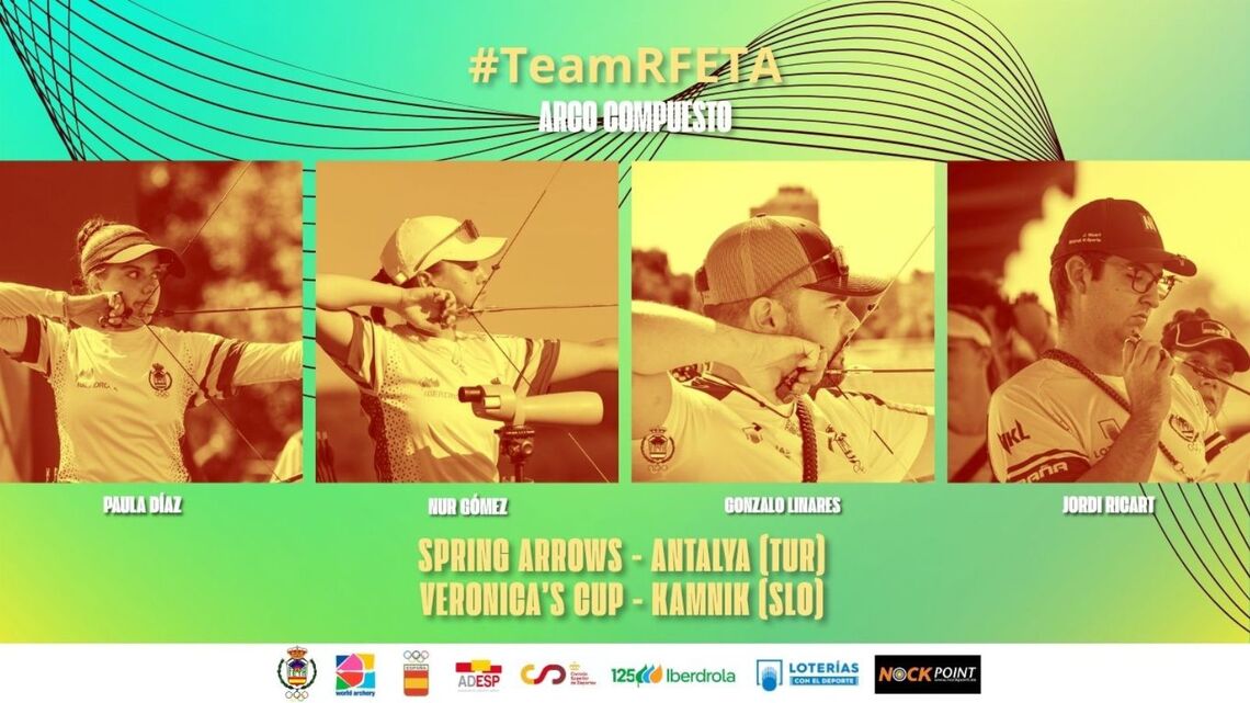 Spanish recurve squad for 2026 Antalya and Kamnik European Grand Prix.