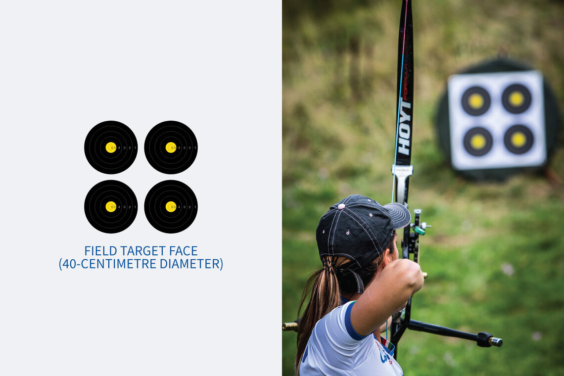 Diagram of a 40-centimetre field archery target face.