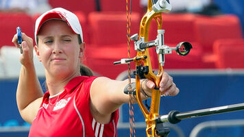 Nicky Hunt shoots during the 2010 Commonwealth Games in Delhi.