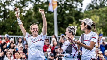 Lisa Barbelin and teammates won silver at 2023 World Archery Championships.