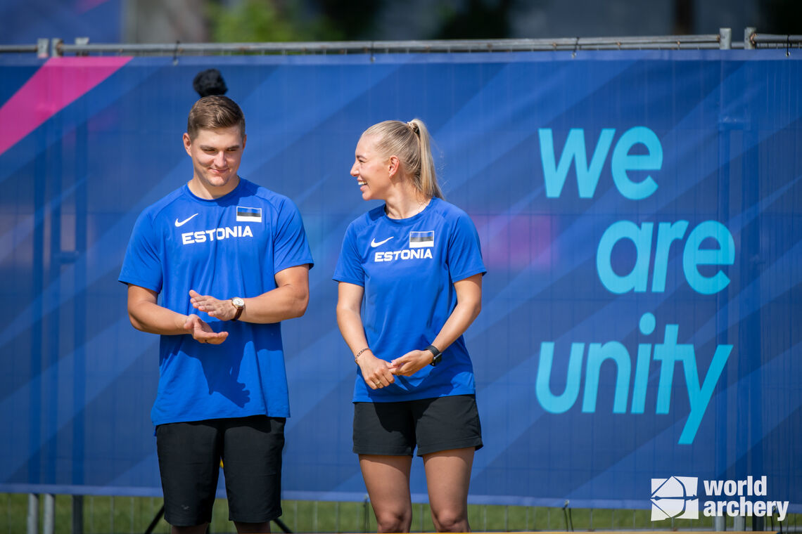 Siblings Robin and Lisell Jaatma mixed team European Games Champions.