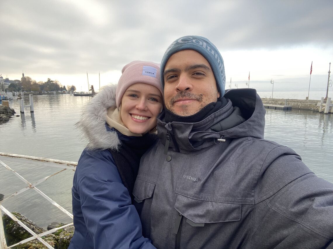 Bernardo and his wife in Evian.