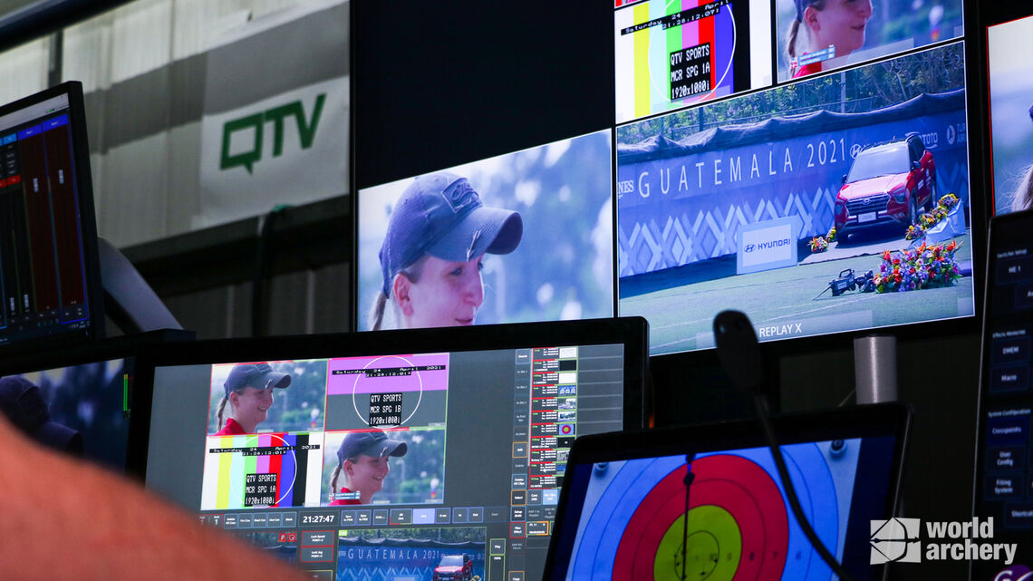 The remote MCR in use during the opening stage of the 2021 Hyundai Archery World Cup.