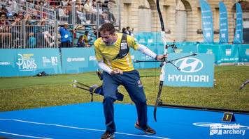 Marcus D’Almedia wins the World Cup stage in Paris.