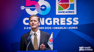 Greg Easton at the 56th World Archery Congress.