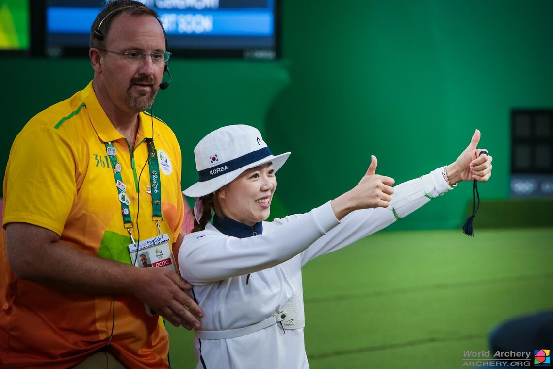 Chang Hye Jin celebrates winning the Rio 2016 Olympic Games.