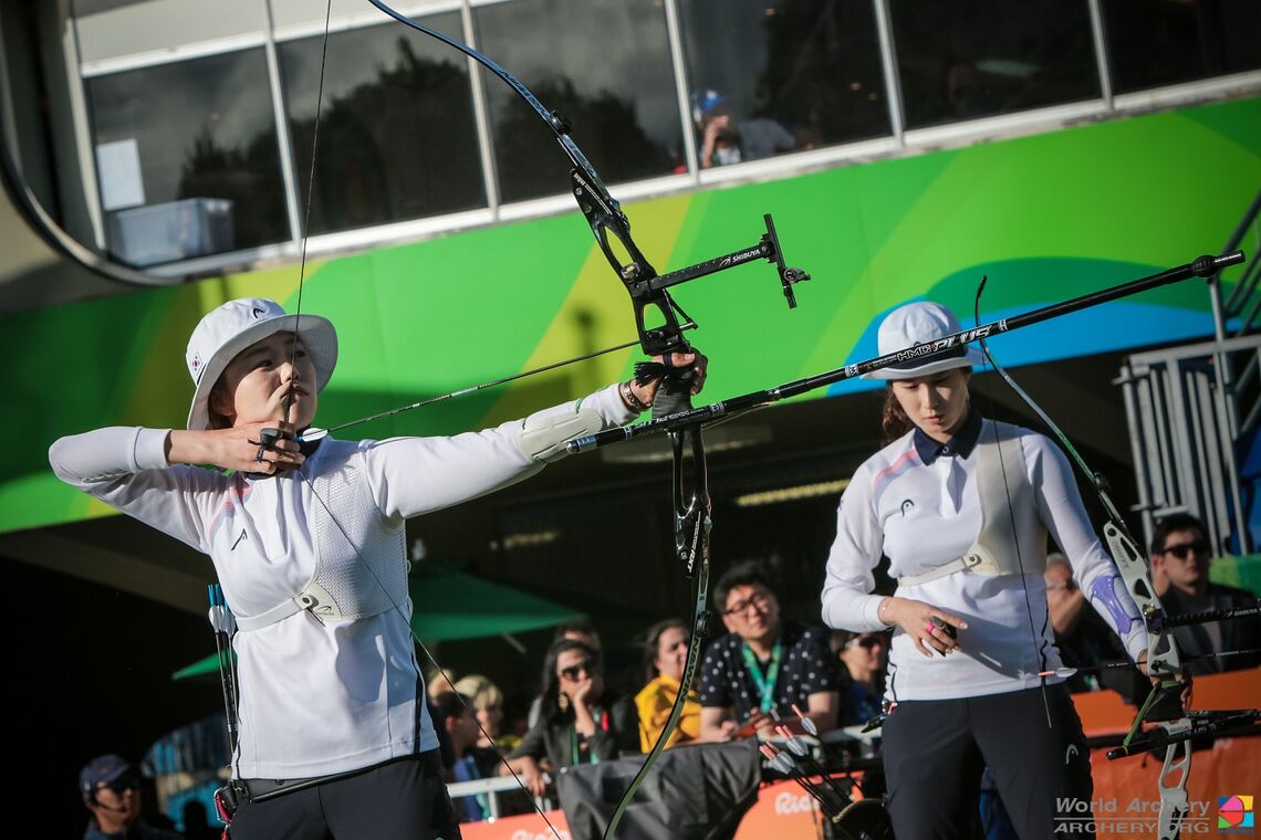 Chang Hye Jin shooting at the Rio 2016 Olympic Games.