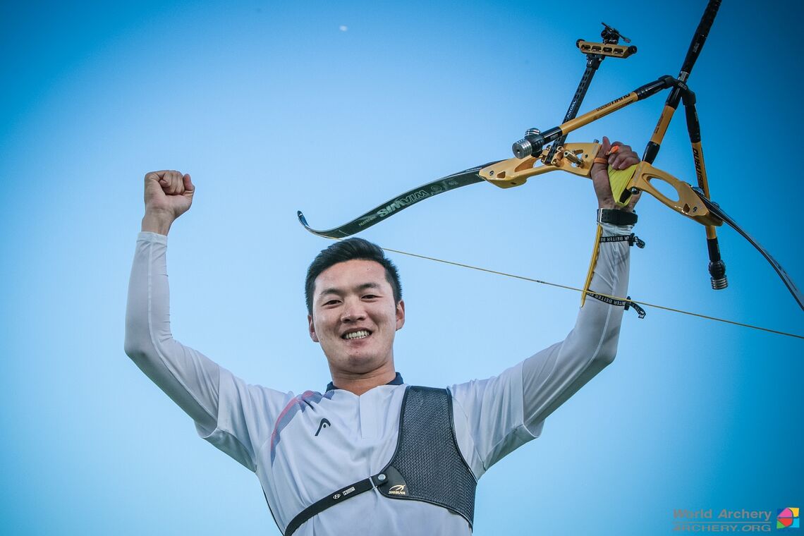 Ku Bonchan celebrates winning the Rio 2016 Olympic Games.