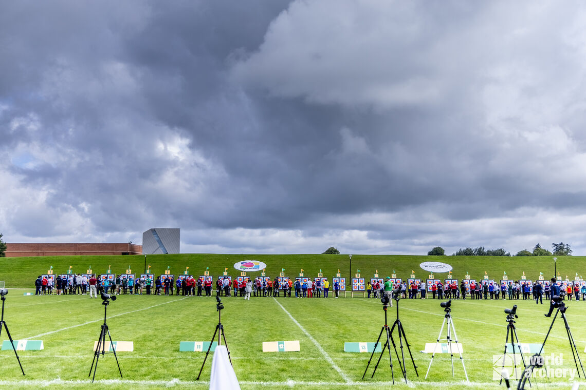 Under a threatening Irish sky.