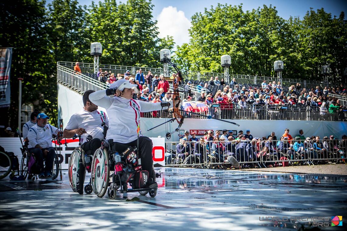 The arena at the 2019 World Archery Para Championships in ’s-Hertogenbosch, Netherlands.