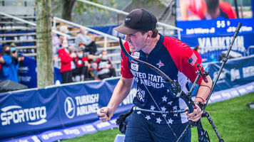Jack Williams celebrates gold in Yankton