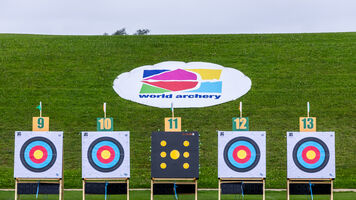 Targets at the World Archery Youth Championships in Limerick (Ireland).